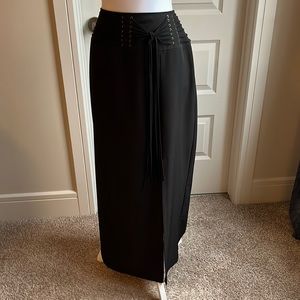 Vintage Ribkoff. Size 12. Long Black Skirt with 20” front slit.